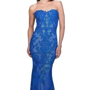 NWT La Femme 24106SC Tulle Prom Dress White Size 00 and 8